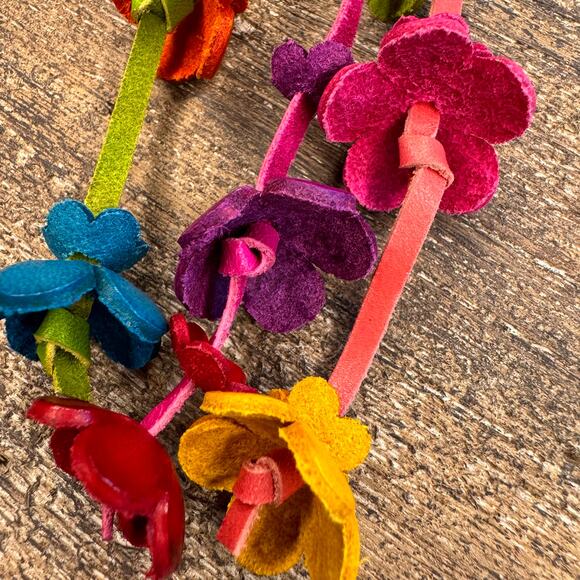 Leather Flower Purse Charm Genuine Leather Bag Charm NEW FAST SHIP - Picture 5 of 7